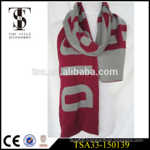 chunky yarn knitted warmful simple design acrylic football scarf football fan OEM service scarvess merry christmas gift